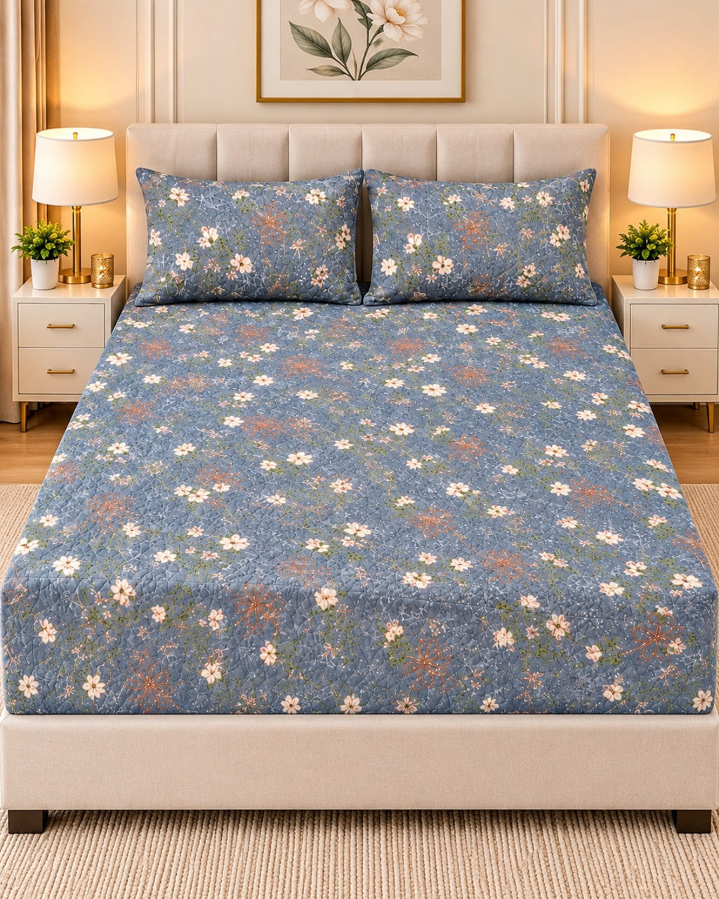 Misty Bloom - Fitted bed sheet