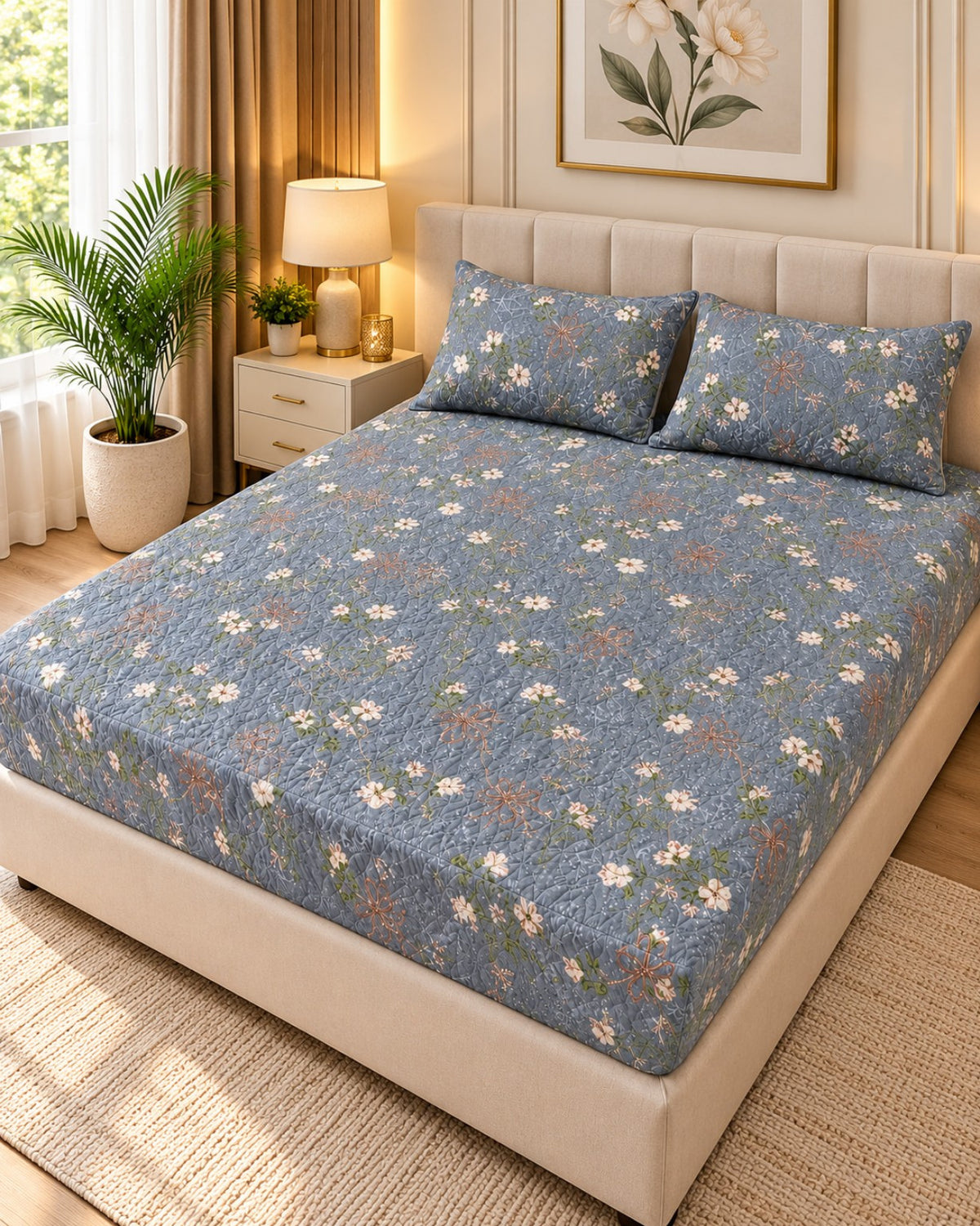 Misty Bloom - Fitted bed sheet