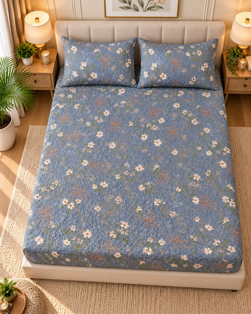Misty Bloom - Fitted bed sheet