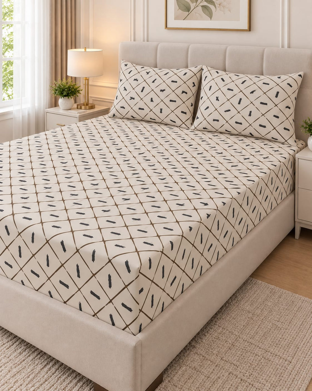 Ivory Lattice - Fitted bed sheet