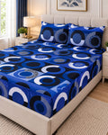 Royal blue orbit - Fitted bed sheet